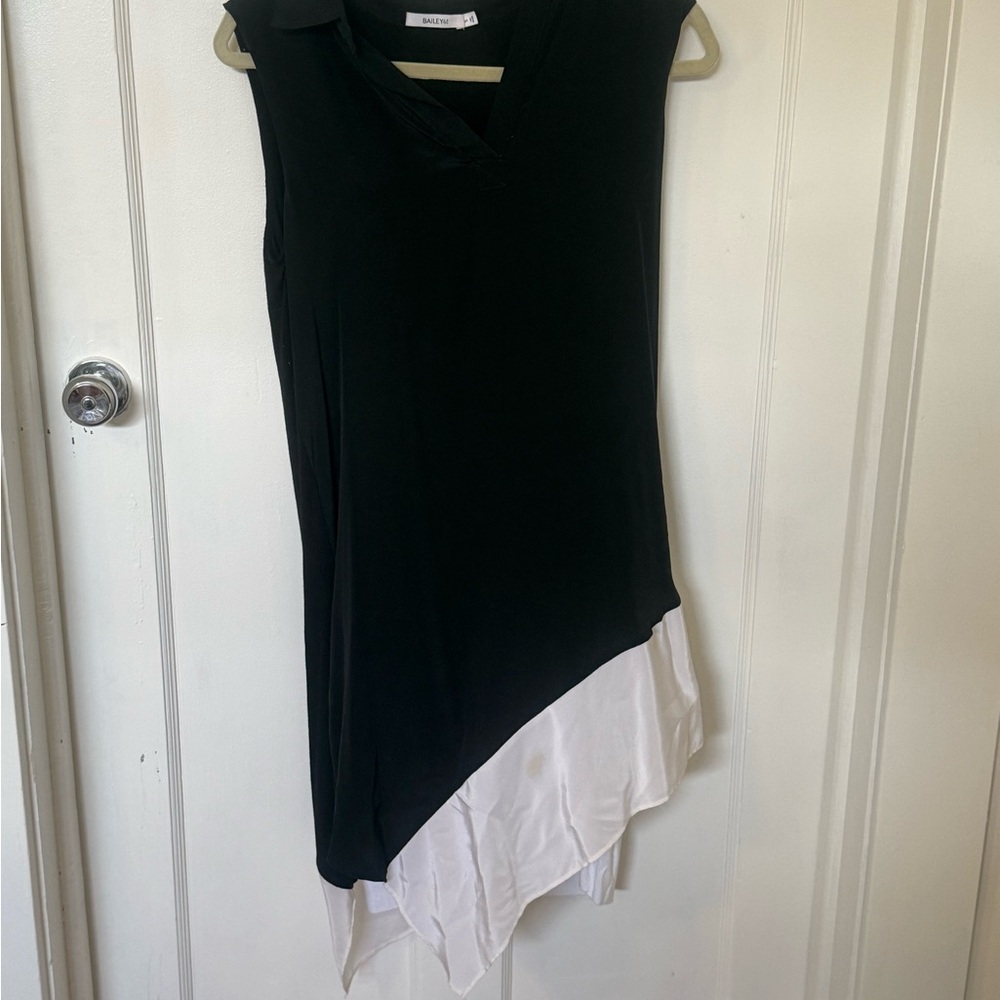 Bailey 44 Asymmetrical Black and White Sleeveless Dress